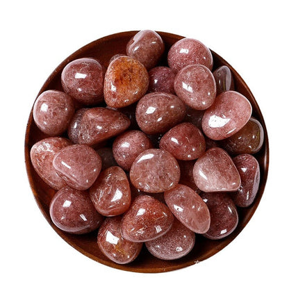 Erliway Strawberry Quartz Healing Crystal Stones, 1.25-2.0" Large Reiki Healing Gemstones Natural Tumbled Polished Stones for Energy Witchcraft Therapy Meditation