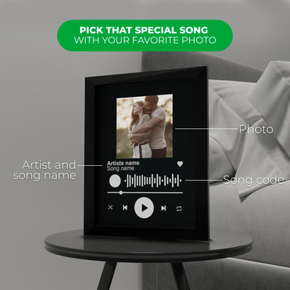EGD Personalized Spotify Plaque Gifts for Her Him Girlfriend Boyfriend, Custom Picture Frame for Women Men, Customized Photo Gifts for Couple Wife Husband on Anniversary Birthday