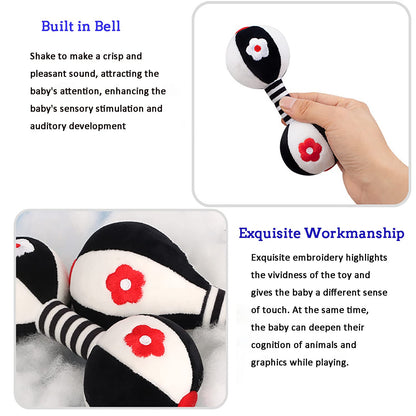 Rattles for Babies 0-6 Months, 2 Pcs Baby Soft Rattles 0-6 Months Early Developmental Hand Grip Toys for Infants Newborn Baby Girls Boys Gift