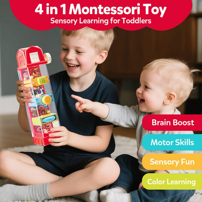 CuteZone Farm Egg Drop Toy for Toddlers 2-4, Montessori Toy for 2 Year Olds, Fine Motor Activity, Cause and Effect Learning, Quiet Travel 2 3 Year Old Gift for Boys Girls