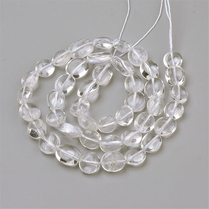 Fashewelry 40pcs Natural Quartz Crystal Stone Beads Nugget Oval Healing Crystal Loose Gemstone Beads 9-12x8-10mm for Jewelry Necklace Bracelet Earring Craft, 15.7 Inch