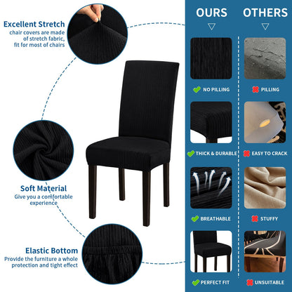 Fafua Stretch Dining Room Chair Covers Set of 6, Removable Washable Chair Covers for Dining Chairs,Dining Room, Hotel, Ceremony
