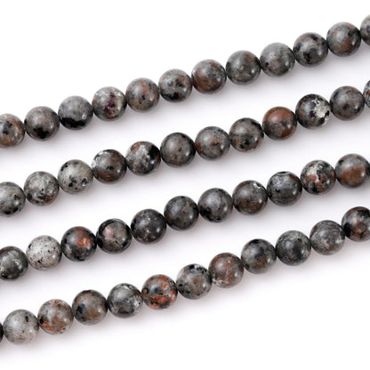 8mm 45pcs DIY Natural Flame Stone Yooperlite Beads Round Healing Crystal Gemstone Loose Beads for Jewelry Making Handmade Bracelet Necklace