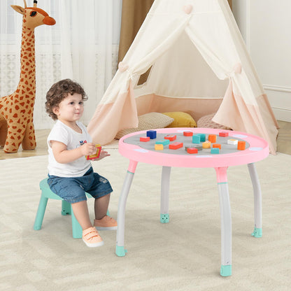 BABY JOY 5 in 1 Baby Activity Center, Baby Jumpers and Bouncers with Removable Toys, Lights & Music, 3 Adjustable Heights, Interactive Play Center for Toddlers Boys Girls 6-36 Months (Pink)
