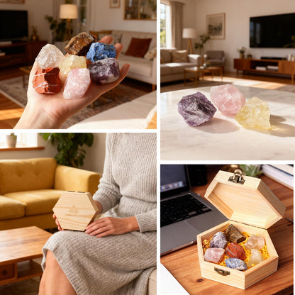 7Pcs Crystals and Healing Stones, Real Healing Crystals, Raw Crystals, Rose Quartz, Amethyst, Citrine, Quartz