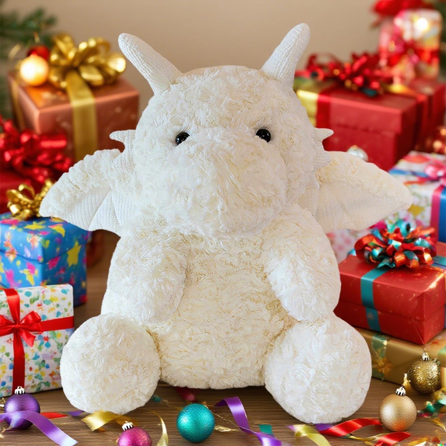 SUSULF Little Flying Dragon - Cute Stuffed Animal Plush Toy - Adorable Soft Dragons Toy Plushies and Gifts - Perfect Present for Kids (White,7.87in/20cm)