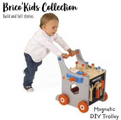 Janod Magnetic DIY Trolley, 26 Accessories, Ages 18+ Months, Wooden Construction - J06478