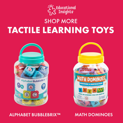 Educational Insights Number BubbleBrix - Sensory Number Blocks for Toddlers 3-5, Preschool Math Learning Toys, Stackable Toddler Counting Blocks, Toddler Pop It Toys for Learning Numbers