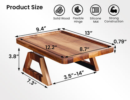 Danfoxer 2 Pack Acacia Wood Couch Arm Tray,Couch Tray,Folding Sofa Armrest Trays,Couch Arm Table Clip-On Couch Desk for Drinks,Snacks,Phone,Remote Control