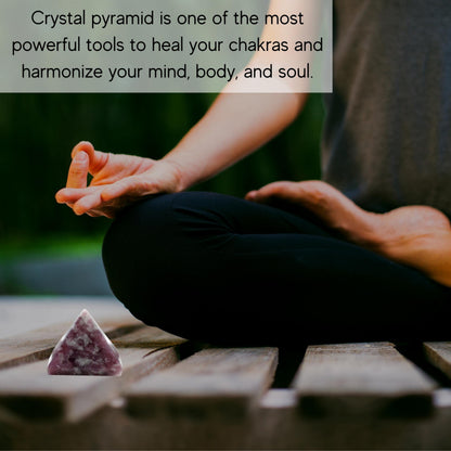 Amazing Gemstone Lepidolite Pyramid Crystal Healing Stones - 1" Great Pyramid Figurine of Natural Stone Pyramid for Meditation, Reiki, Chakra Balancing and Crystal Pyramids Grid