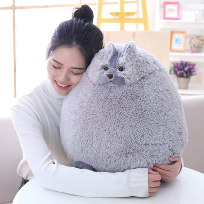 Winsterch Kids Large Cat Stuffed Animal Toys Gift Big Plush Cat Animal Baby Doll, Fat Gray Plush Cat Toy for Boys (Gray, 20 Inches)