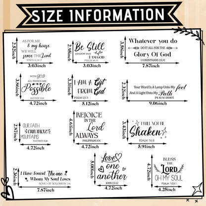 Geyoga 12 Pcs Inspirational Quote Mirror Decals Vinyl Positive Saying Affirmations Mirror Stickers Motivational Window Decals Peel and Stick for Home Office Staff Bathroom Wall Art(Religious)