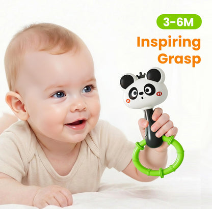 iPlay, iLearn Baby Maracas Rattle Toy, Infant Animal Shaker Rattles Set, Newborn Sensory Teething Rings, Tummy Time Carseat Stroller Crib Toy, Birthday Gift 3 4 6 7 9 12 18 Month Old Toddler Girl Boy