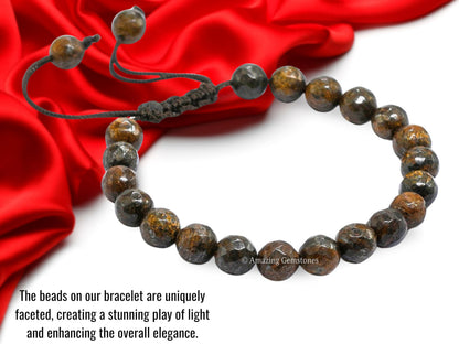 Amazing Gemstone Bronzite Bracelet for Women - Chakra Mens Bracelet Protection Crystals and Healing Stones - Blessing Bracelet Spiritual Meditation Gift Christmas Stocking