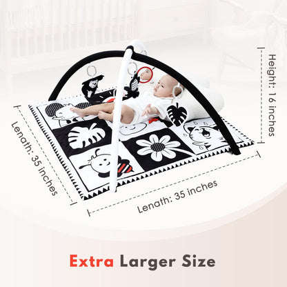 Lovvie & Joy Baby Play Activity Gym Tummy Time Mat for Infant,Baby Gyms & Playmats for Babies 0 to 3 6 9 12 Months with 5 Toys for Early Sensory Exploration and Motor Skill Development