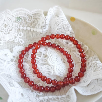 CHCCOYE 6mm Natural Healing Gemstone Bracelet Handmade Yoga Stretch Elastic Bracelet Stress Relief Crystal Jewelry for Men and Women (6mm, Carnelian)