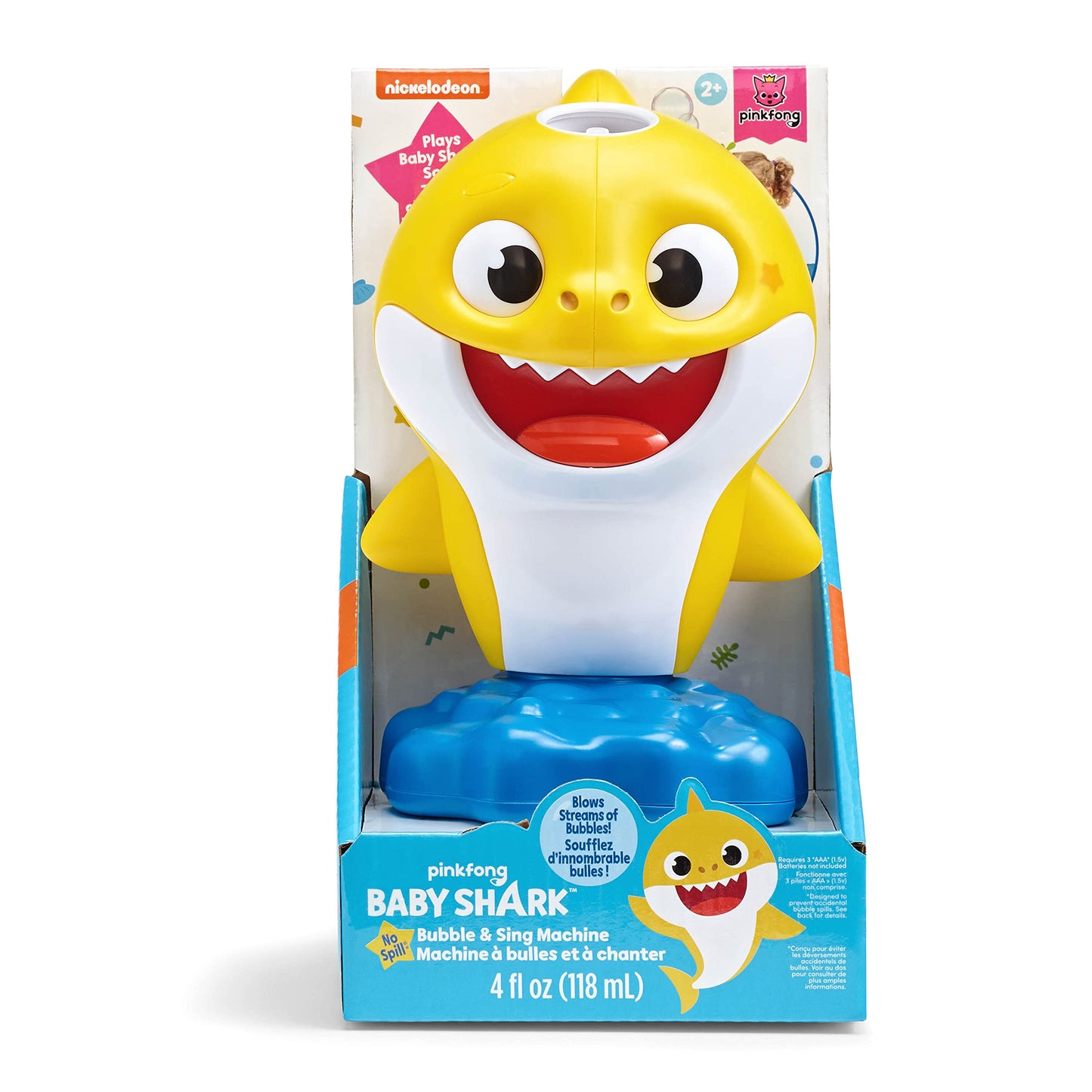 Little Kids Baby Shark NO Spill Musical Bubble Machine,Bubble Toy for Baby, Toddlers and,Amazon Toys Exclusive with 20oz of Extra Bubble Solution 91273E Multicolor