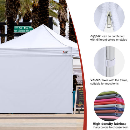 ABCCANOPY Instant Canopy SunWall 10x20 FT, 1 Pack Sidewall Only, No Frame or Top, White