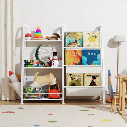 Trygoal 3-Tier Bookshelf, Multi-Layer Open Storage Rack, Toy and Book Storage Rack with Deep Pockets, Bookshelf Organizer Display Furniture for Bedroom, Playroom, Nursery and Classroom, White