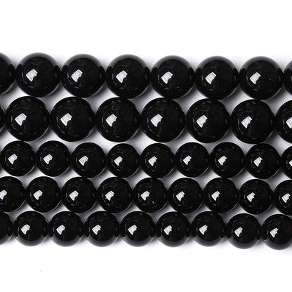 6mm 60PCS Natural Black Onyx Agate Round Loose Spacer Beads for Jewelry Making DIY Craft Bracelet 1 Strand 15"
