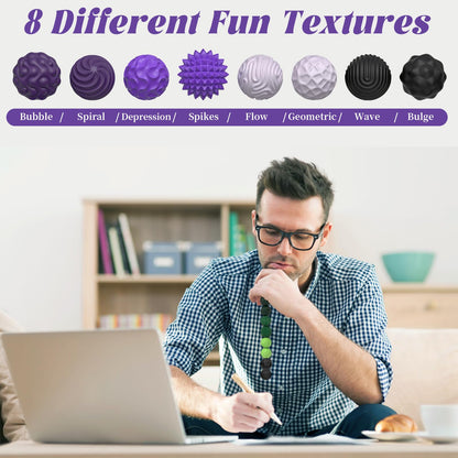 Silicone Magnetic Balls, Fidget Toys for Adults & Teens, 8PCS Stress Balls Sensory Toy, Quiet Magnet Desk Fidgets with Textured, ADHD Anxiety Relief Items, Fun Stocking Suffers Gifts