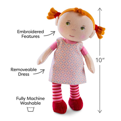 HABA Snug-up Roya – Soft Baby Doll with Red Hair & Embroidered Face, Washable First Baby Doll