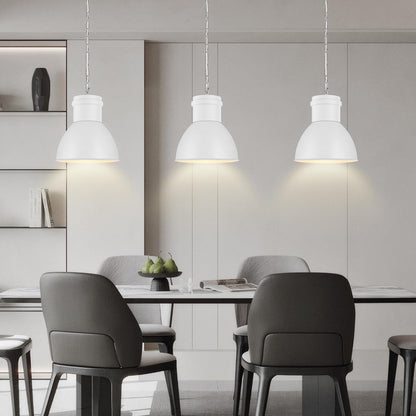 BoostArea White Pendant Lights Kitchen Island, 10.6" Large Metal Shade and 70.9'' Adjustable Height, Modern Pendant Lighting Fixtures,Farmhouse Hanging Pendant Light for Kitchen Island/Bar,No E26 Bulb