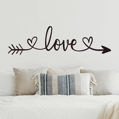 AnFigure Love Quotes Wall Stickers: Inspirational Vinyl Art Couples Wall Decals for Home Bedroom Bathroom Living Room - Love Arrow 25"X7"