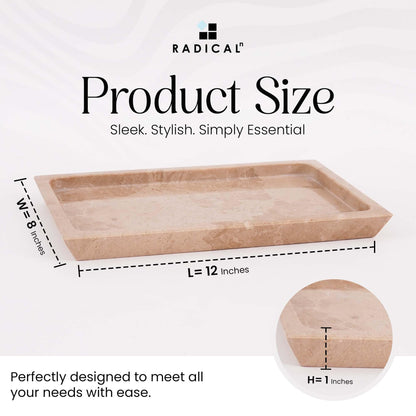 Radicaln Marble Serving Tray 12" Inches Verona Handmade Rectangle Tray for Party Supplies Modern Serving Bowl & Food Trays for Party, Cafeteria Trays for Serving Food
