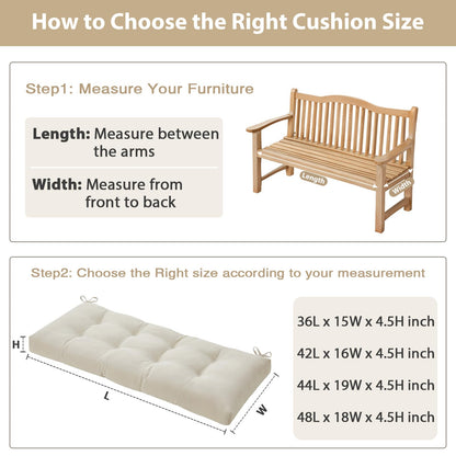 WEOAVRY 42 Inch Bench Cushions for Indoor Furniture, Super Soft Rectangle Bench seat Cushion Pad with Non-Slip Bottom, Waterproof Bench Pad for Window Porch(Beige, 42x16x4.5 Inch)