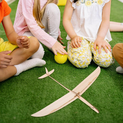 FOYTOKI Wooden Hand Thrown Glider Plane Kit DIY Model Aeroplane for Boys and Girls Adults Hand Launch Glider for Indoor Outdoor Play