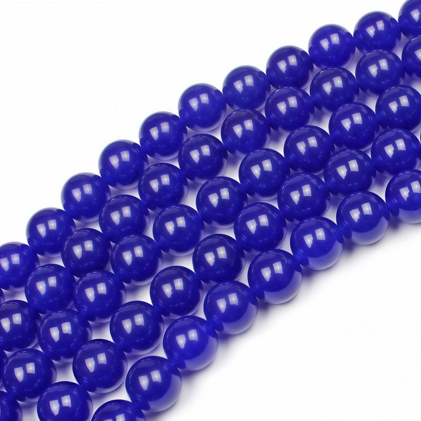 MJDCB Natural Stone Beads Sapphire Jade Round Loose Beads for Jewelry Making DIY Bracelet Necklace (6mm)