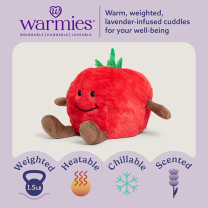 warmies Microwavable & Weighted Stuffed Animals, Tomato- Heated Stuffed Animal Plushie for Warmth & Comfort - Cute Soft Plush Toys for Adults & Children (Boys, Girls, Babies & Toddlers)