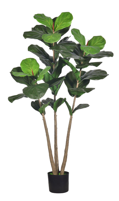 Artificial Fiddle Leaf Fig Tree, 5Ft Faux Floor Plants Fake Tropical Tree with Pot for Indoor Outdoor Office House Living Room Home Decor