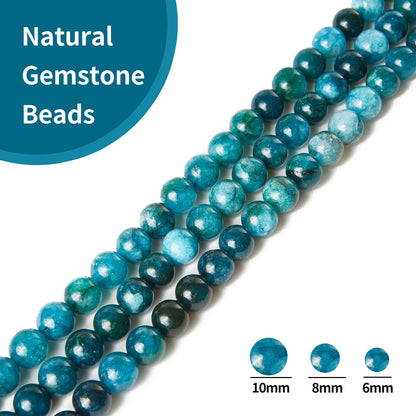 35pcs 10mm Natural Apatite Beads Gemstone Beads Round Loose Beads for Jewelry Making
