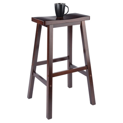 Winsome Satori Saddle Seat Counter Stool, 29" in Black, Classic Backless Bar Chairs for Kitchen & Dining Room Seating, Timeless Essential Furniture for Home, Dorm, Apartments