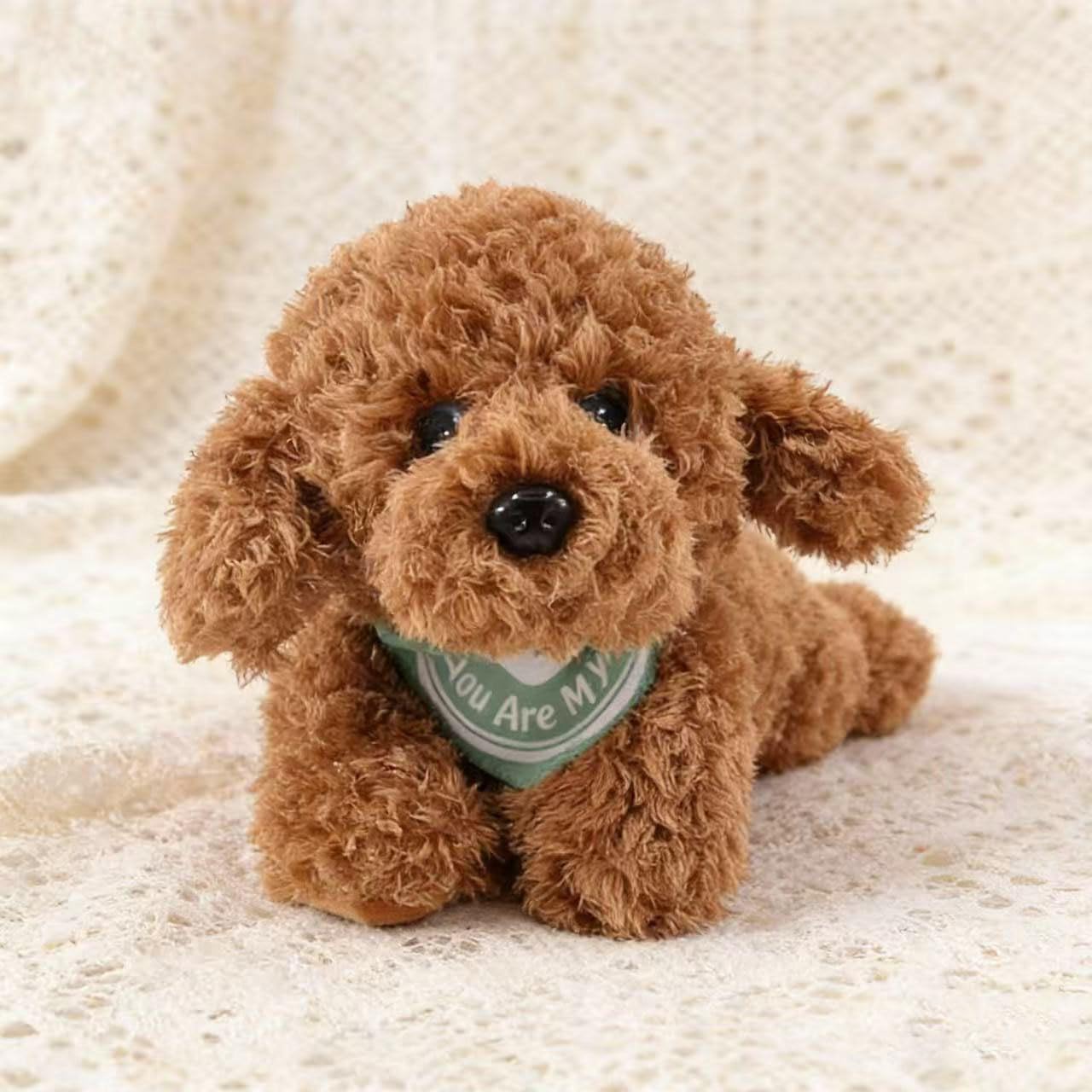 KIRIGAMI Dog Stuffed Animal, Golden Doodle Puppy Plush Toy with Realist Weighted Soft dog stuffed gift for kids，11 inches (Brown Color)