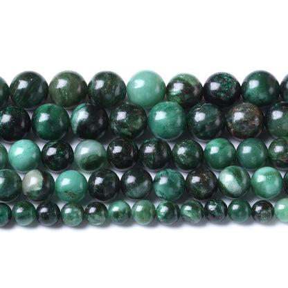 10mm 36pcs Natural Green Emerald Stone Beads Round Loose Beads AAA Energy Healing Power Stone Beads for Jewelry Making DIY Bracelet Necklace 15"(Green Emerald Stone, 10mm)