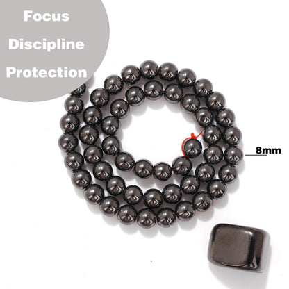 Raicegs 100pcs 8mm Hematite Beads Natural Gemstone Beads Round Loose Beads for Jewelry Making DIY Bracelets Necklace