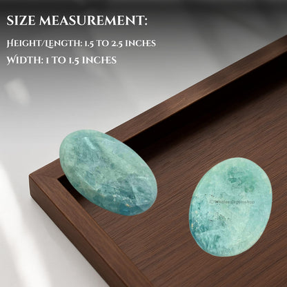 GEMSCITE Aquamarine Thumb Worry Stones Metaphysical Gemstone Crystal Healing Reiki Men Women Gift FENG Shui Positive Energy Love Wellness Palm Stones Wicca Powerful