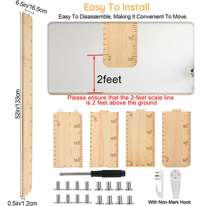 Growth Chart for Wall Wooden Height Chart for Kids Unicorn Castle Height Measurement for Wall Kids Height Wall Chart Kids Room Nursery Wall Decor