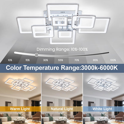 Vloitgol Modern Ceiling Light Fixtures Dimmable Flush Mount Modern Led Ceiling Light with Remote Control, Acrylic Ceiling Lighting Fixture for Living Room Dining Room Kitchen Ceiling Lamp