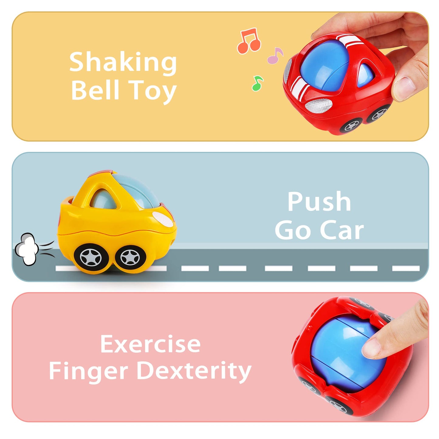 iPlay, iLearn Baby Toy Train, Infant Soft Cars for 6-12 Month Boy, Musical Push N Go Truck, Toddler Sensory Ball Rattle, Development Grasp Babies Birthday Gift 7 8 9 10 11 18 Month 1 2 Year Old Girl