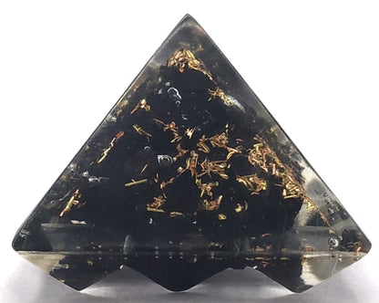 Amazing Gemstone Shungite Lemurian Orgone Pyramid - 30mm Small Orgonite Pyramids with Crystals and Healing Stones - Authentic Organite Gifts