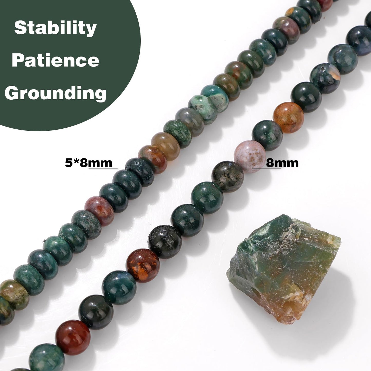 Raicegs 100pcs 8mm India Agate Beads Natural Gemstone Beads Round Loose Beads for Jewelry Making DIY Bracelets Necklace