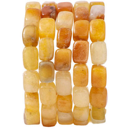 Natural Large Yellow Jade Cube Stone Beads 8x11mm 38cm/str Loose Semi Gemstone Stone Square Beads for Making Bracelets Necklace