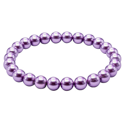 Amazing Gemstone Crystal Bracelet for Women Men's Gifts - Protection Healing Crystal Bracelet - 8mm Gemstone Beaded Stretchable Bracelet Pulseras Para Hombres Mujer Stocking Stuffers Mothers Day Gift (Lavender Pearl)
