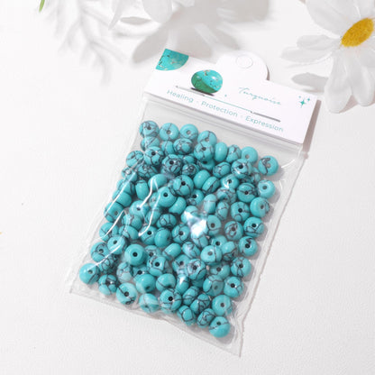 Raicegs 100pcs 5×8mm Rondelle Turquoise Beads Natural Gemstone Beads Abacus Disk Stone Loose Beads for Jewelry Making DIY Bracelets Necklace