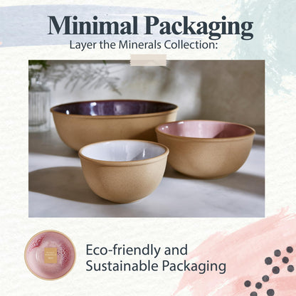 Portmeirion Minerals 4.5-Inch Small Bowl, Rose Quartz - Stoneware Made from Recycled Clay, Handmade in Portugal, Reactive Glaze for a Unique Look, Microwave & Dishwasher Safe - Decorative Modern Bowl