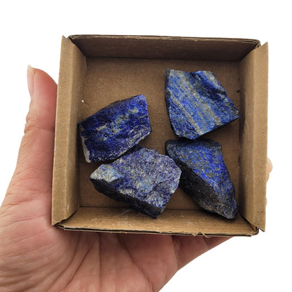 3-5Pcs Lapis Lazuli Natural Raw Crystals Rough Stones Rocks for Tumbling Polishing Cabbing Gemstones Crystals and Healing Stones for Wicca Reiki,Fountian Rocks for Decorations (Lapis Lazuli)